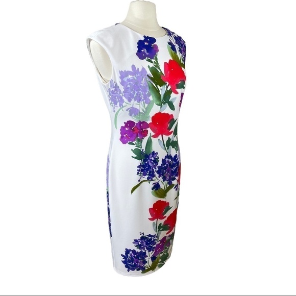 NEW Vibrant Floral Sheath Dress Size 10 - Picture 4 of 5